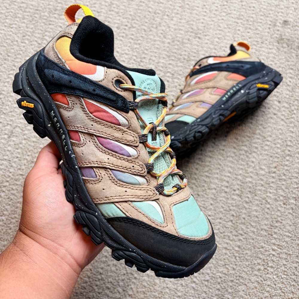 Merrell x Unlikely Hikers Moab 3 Mens 9.5 W Multi-Color Hiking Shoes J499995W